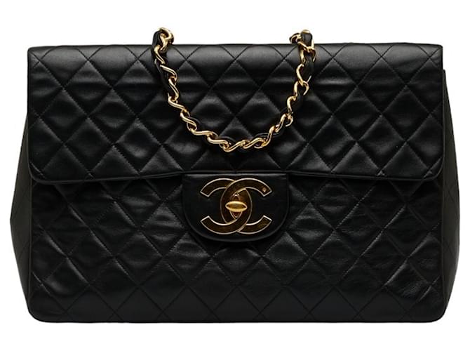 Timeless Chanel Matelassé Black Leather  ref.1088964