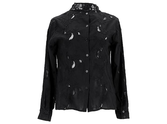 Sea New York Lace Trim Shirt in Black Cotton  ref.1089189