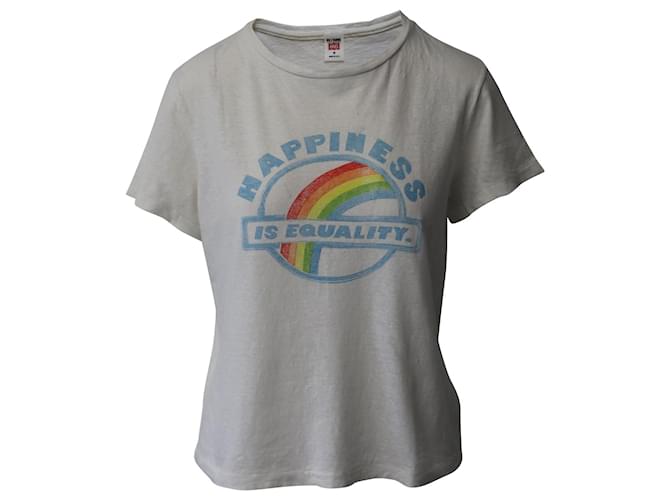 RE/Done x Hanes Equality Classic Graphic Cotton Tee in White Cotton  ref.1089193