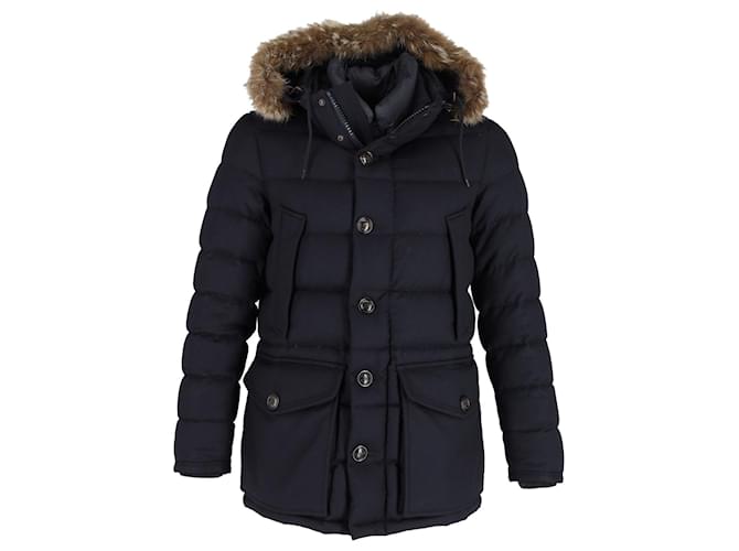 Moncler Rethel Puffer Jacket in Black Wool  ref.1089203