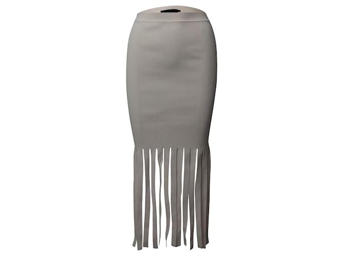 Alexander Wang Fringe Skirt in White Viscose  Cellulose fibre  ref.1089219