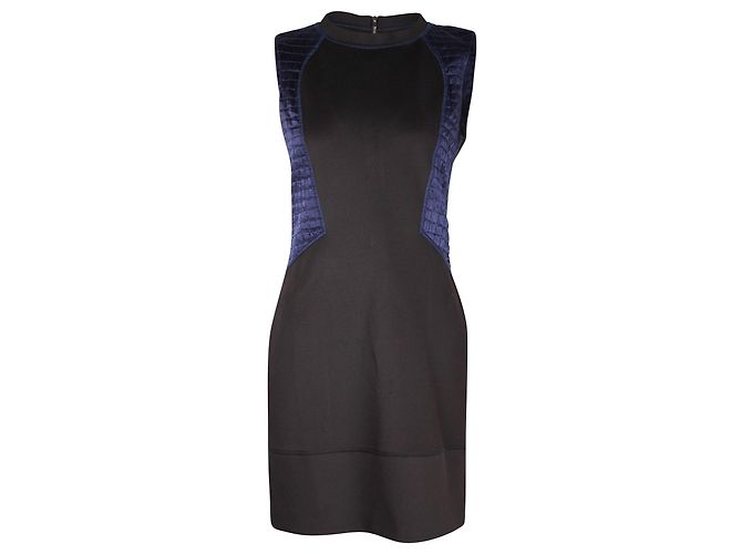 Sandro Colorblock Pattern Mini Dress in Black Polyester