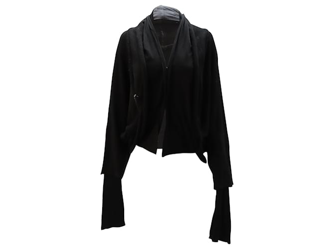 Giacca in jersey Yohji Yamamoto con spilla da balia in cotone nero  ref.1089226