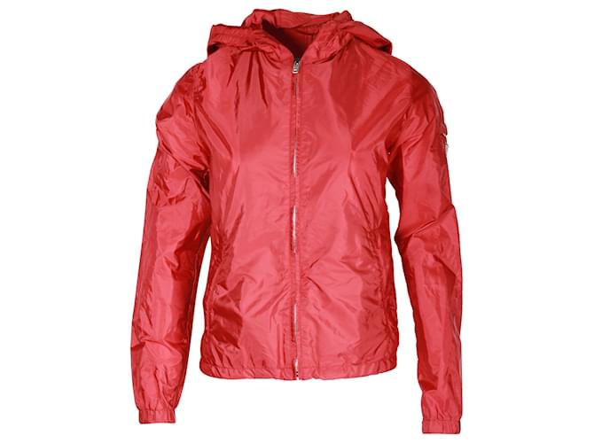 Veste à capuche Prada Sport en nylon rouge  ref.1089231