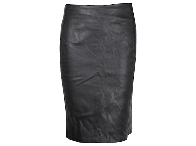 Diane Von Furstenberg Midi Skirt in Black Leather  ref.1089237