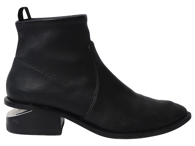 Alexander Wang Kori Cutout Ankle Boots In Black Leather