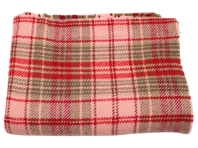 Acne Studios Cassiar Checked Logo Scarf in Red Wool  ref.1089279