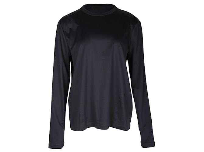 Loro Piana Langarm-T-Shirt aus schwarzer Baumwolle  ref.1089282