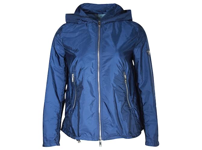 Prada Hooded Jacket in Blue Nylon  ref.1089283