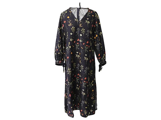 Autre Marque Mother Of Pearl Josie Midi Dress in Floral Print Lyocell Twill  Black  ref.1089287