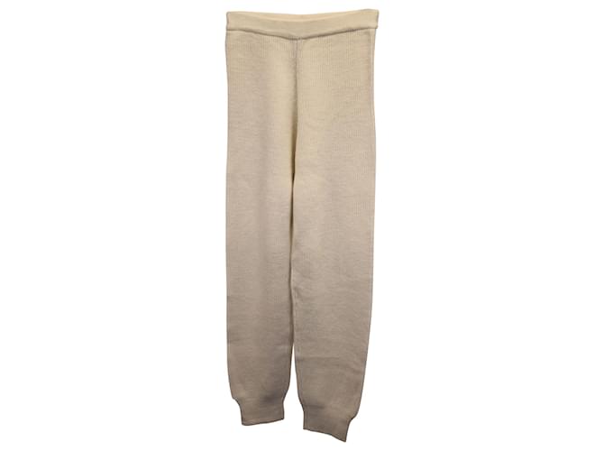 Autre Marque The Frankie Shop Ribbed Lounge Pants in Cream Wool White  ref.1089293