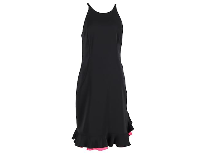 Joseph Cross-Back Two-Tone Hem Dress in Black Silk  ref.1089306