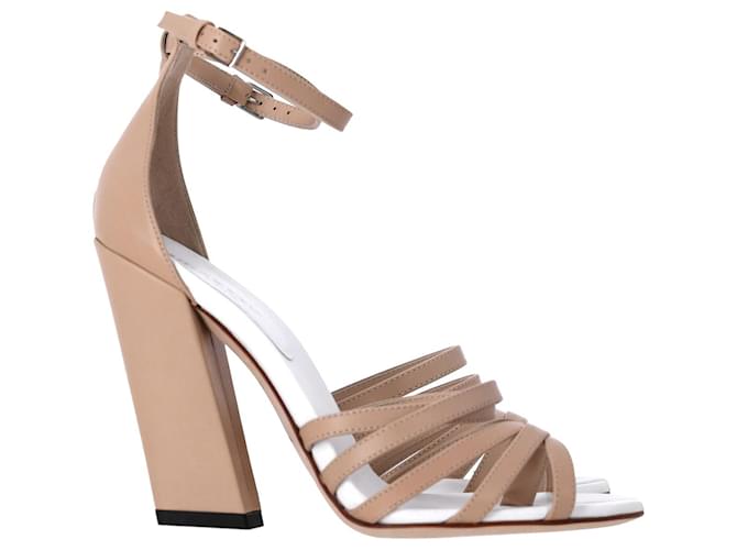 Burberry Strappy Sandals in Beige Leather  ref.1089312