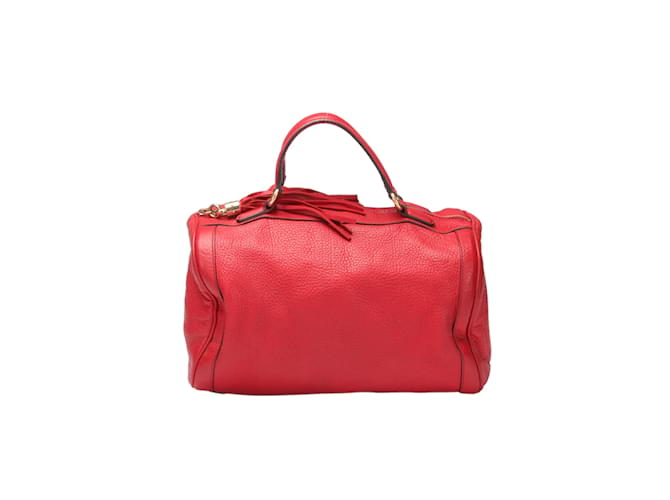 Gucci Pebbled Medium Soho Boston Bag Red Leather  ref.1089374