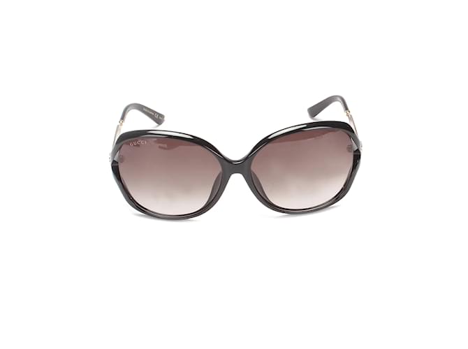 Gucci Oversized Tinted Sunglasses Black Plastic  ref.1089383