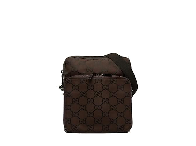 Gucci Gg Nylon Shoulder Bag 007 2019 Brown Cloth  ref.1089390