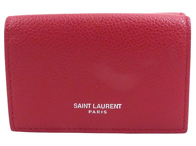 SAINT LAURENT Red Leather  ref.1089412