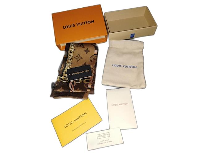 Louis Vuitton sciarpe Marrone Bianco Cachemire  ref.1089415