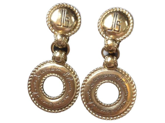 Orecchini Jean Louis Scherrer con Logo Dorati D'oro