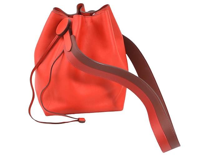 Hermès Licol Cuir Rouge  ref.1089567