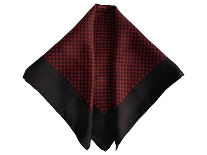 Hermès Men Scarves Red Dark brown Silk  ref.1089609