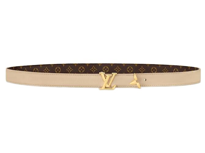 Louis Vuitton Pretty LV 20mm reversible belt Beige Leather  ref.1089619