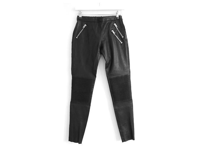 Pantaloni biker in pelle Joseph Spark Nero