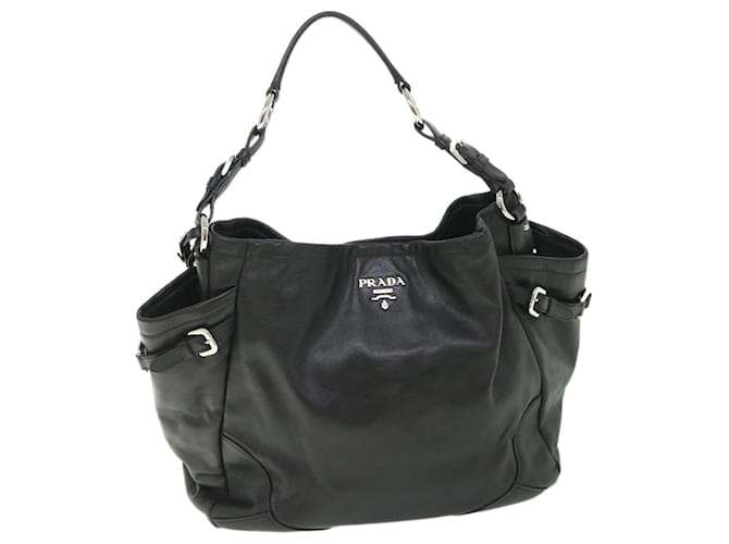 PRADA Shoulder Bag Leather Black Auth am5052  ref.1089701
