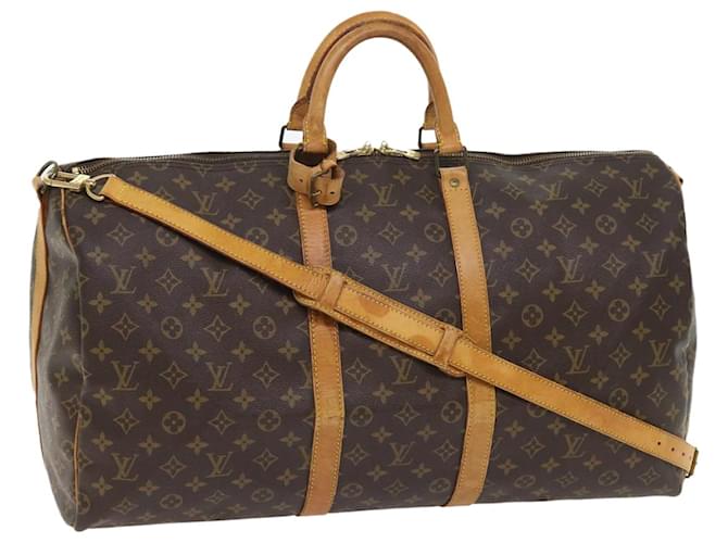 Louis Vuitton Monogram Keepall Bandouliere 55 Boston Bag M41414 LV Auth 55218 Cloth  ref.1089738