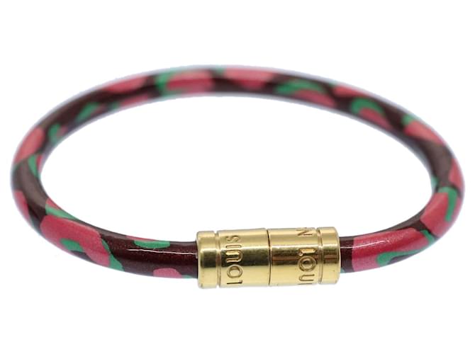 LOUIS VUITTON Vernis Leopard Brassle Bracelet Rouge Favist LV Auth bs8023 Patent leather  ref.1089752