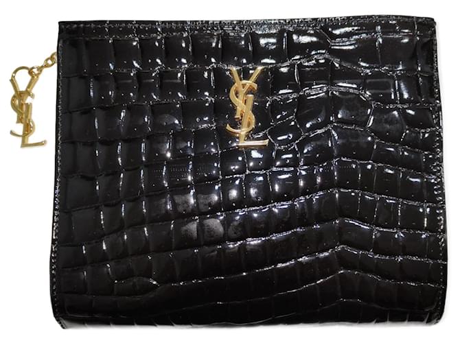 Yves Saint Laurent Clutch bags Black Leather  ref.1089976