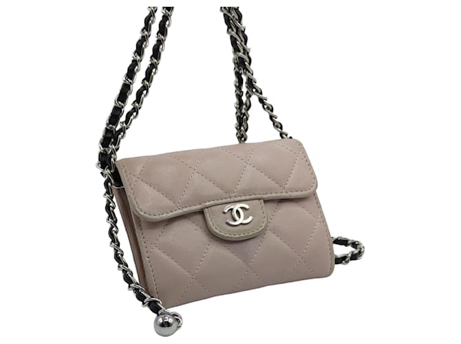 Timeless Chanel Wallet on Chain Zeitloses Rosa aus Leder Pink Lammfell  ref.1090108