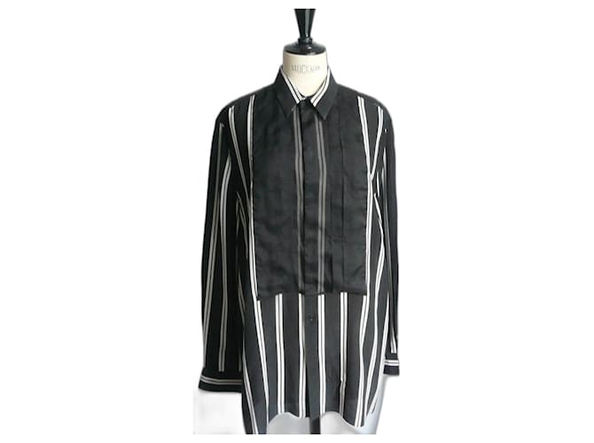 GIVENCHY Striped silk shirt Men T47 Multiple colors  ref.1090118