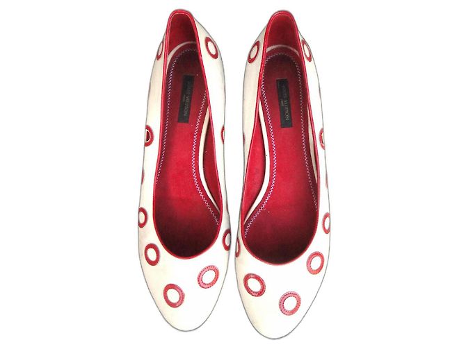 Ballerinas von Louis Vuitton S 39 Weiß Rot