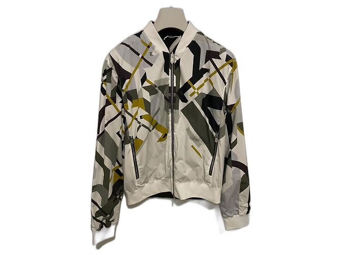 Reversible Hermès jacket Brown White Khaki Olive green