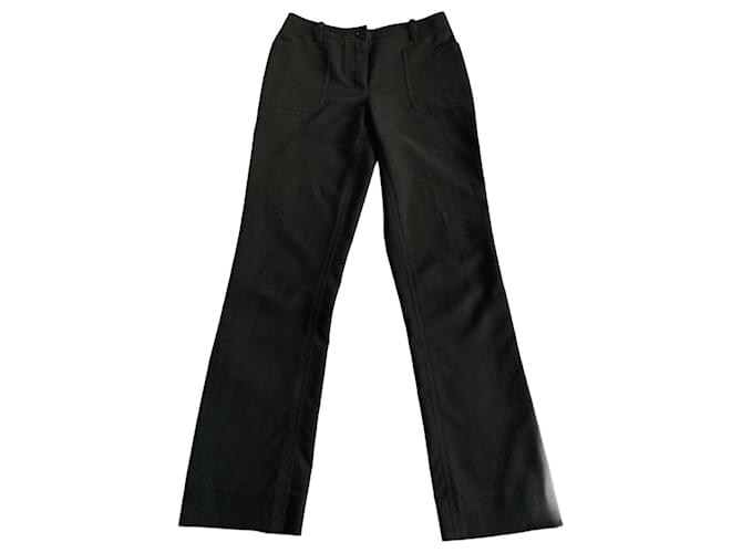 Hermès Pantaloni, ghette Nero Cotone  ref.1090229