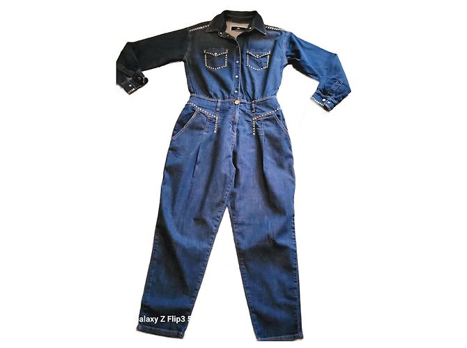 Macacão jeans Elisabetta Franchi Azul