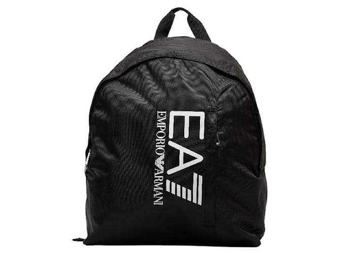 Armani EA7 Nylon Logo Backpack 275667 Black Cloth  ref.1090251