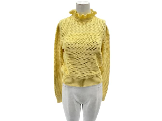 Céline CELINE  Knitwear T.fr 38 cotton Yellow  ref.1090345
