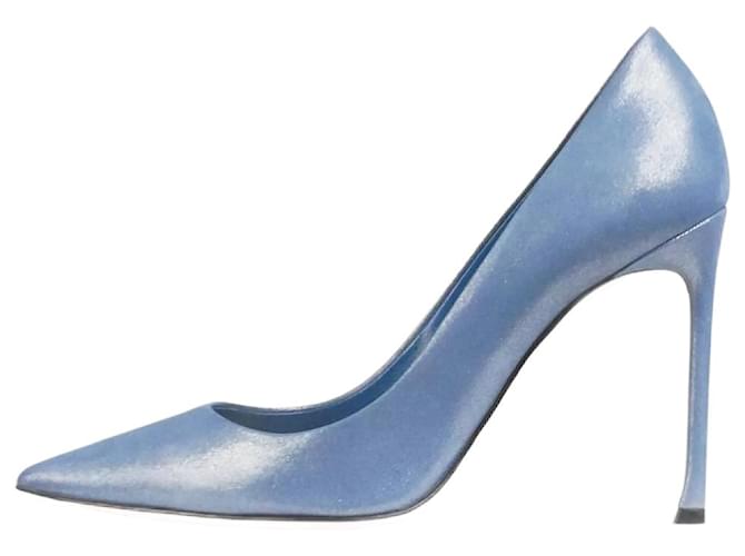 Christian Dior Zapatos de salón de ante azul brillante - talla UE 39 Suecia  ref.1090347