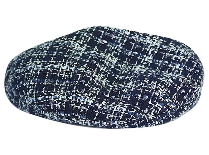 Maison Michel Blue tweed cap  ref.1090355