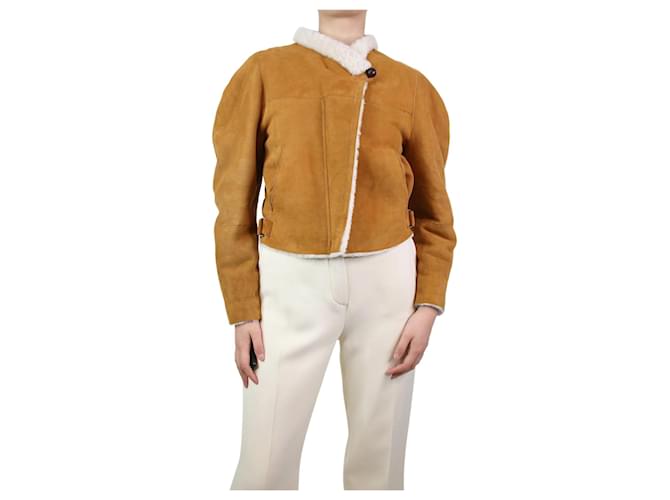 Isabel Marant Brown shearling jacket - size UK 6 Leather  ref.1090372