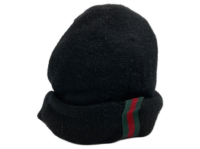 ***GUCCI (gucci)  sherry line knit hat Black  ref.1090471