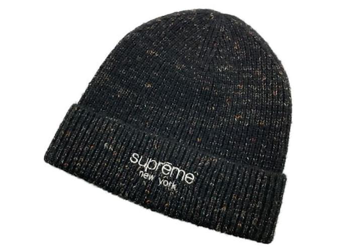 Supreme ***HÖCHSTE (Höchste)  Regenbogen-Speckle-Mütze Schwarz Polyester Acryl Polyurethan  ref.1090475