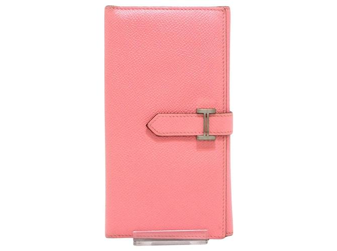 Béarn Hermès Bearn Pink Leather  ref.1090535