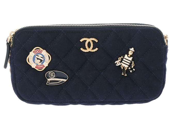 Timeless Chanel COCO Mark Navy blue Cotton  ref.1090689
