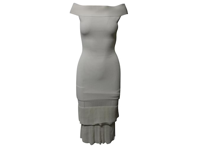 Roland Mouret Amery Off-The-Shoulder Sheath Dress in White Viscose Cellulose fibre  ref.1090705