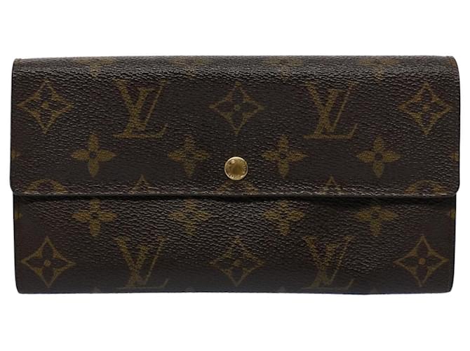 Louis Vuitton Portefeuille Sarah Brown Cloth  ref.1090867