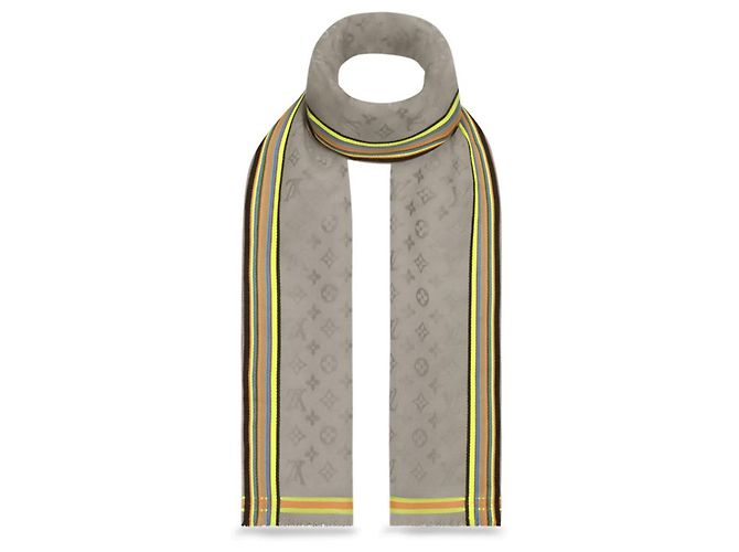 Louis Vuitton Cachecol fluo com monograma LV Cinza