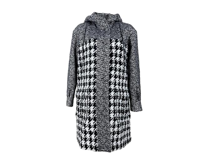 Chanel 9Nuovo parka in tweed con bottoni gioiello da K$ Nero  ref.1091161
